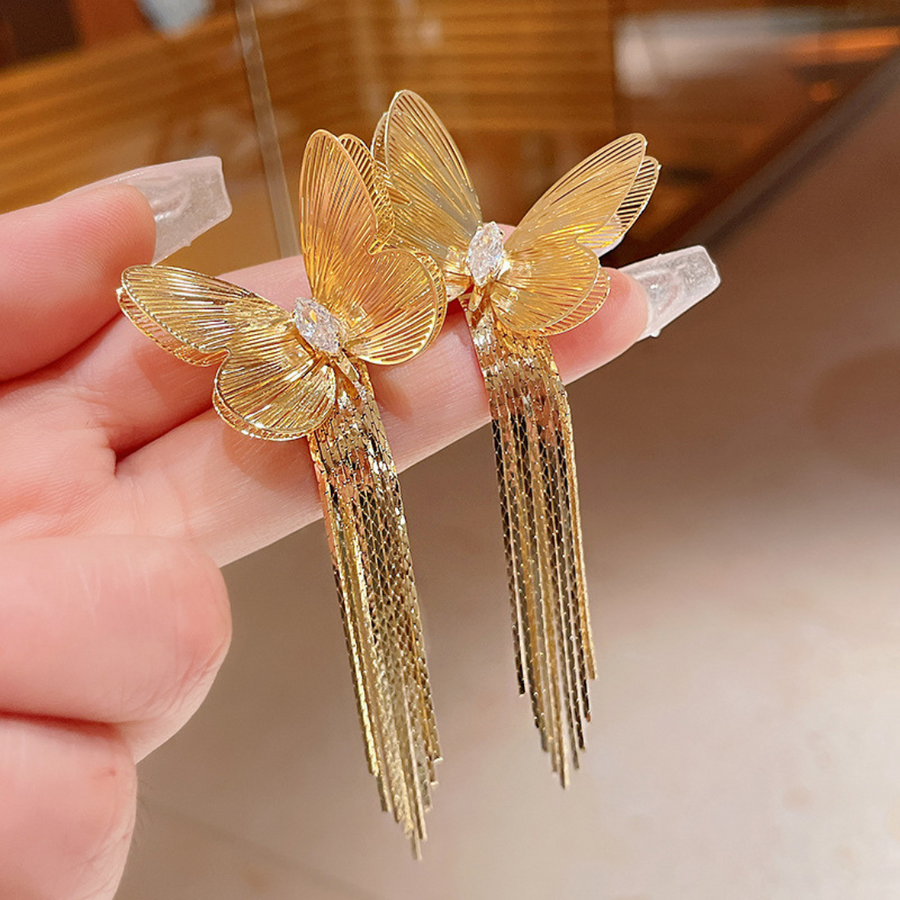 Shinning Butterfly Long Chain Earring